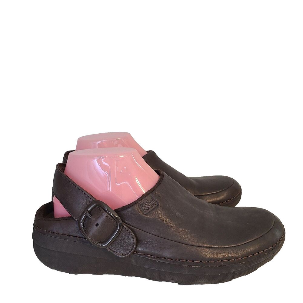 FitFlop Gogh Pro Superlight Leather Slingback Strap Clogs Womens 9 Brown Granola - Picture 5 of 8